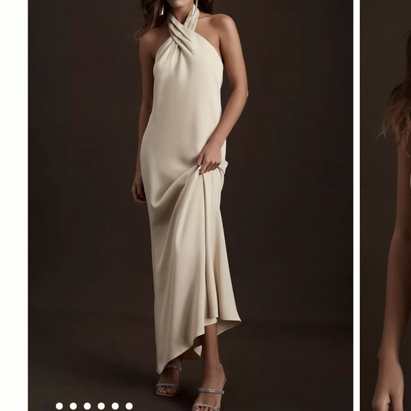 BHLDN Dresses & Skirts - BHLDN Ruby Twist Halter Satin Gown